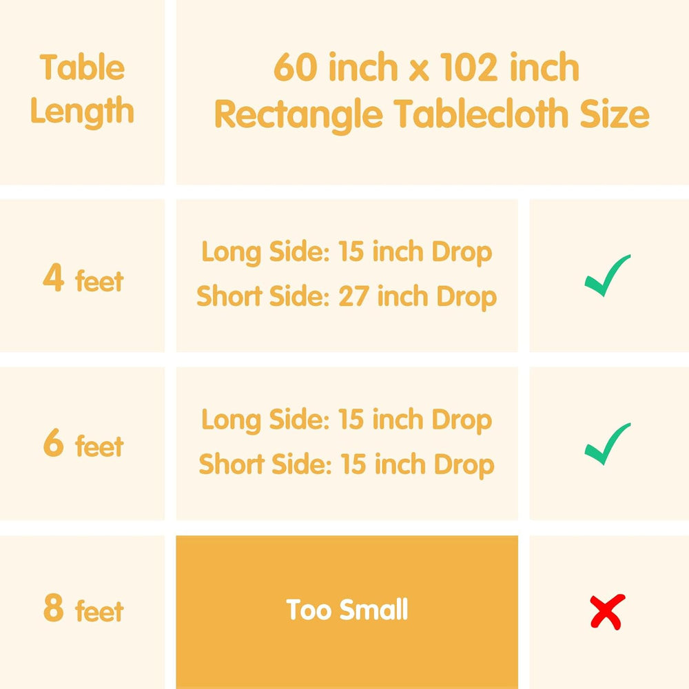 BRILLMAX 6 Pack Beige Tablecloths 60x102 Inch for 6ft Rectangle Tables