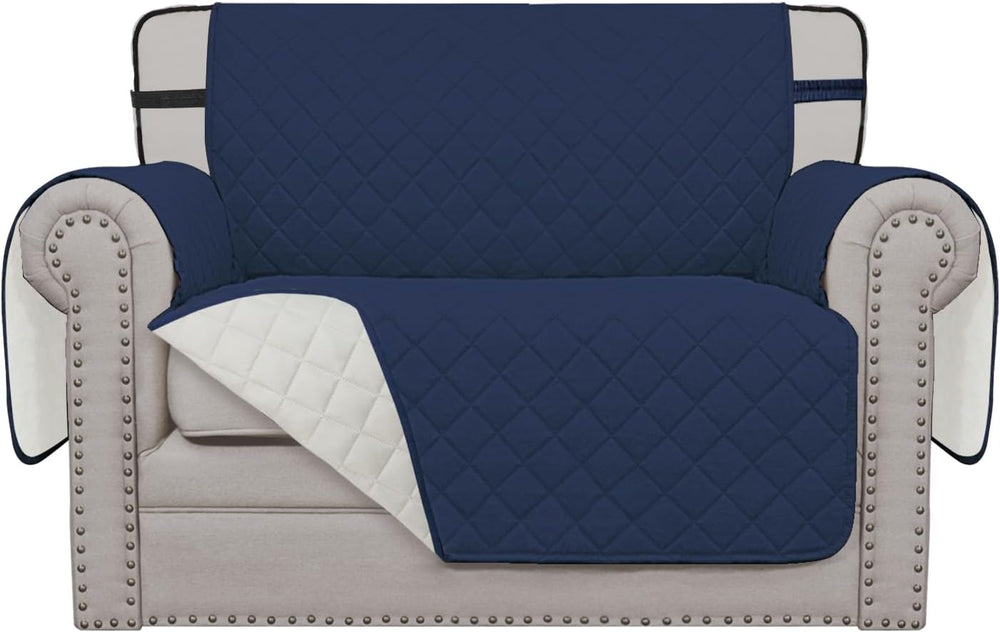 Easy-Going Reversible Couch Cover, Chair 30 in, Navy/Ivory