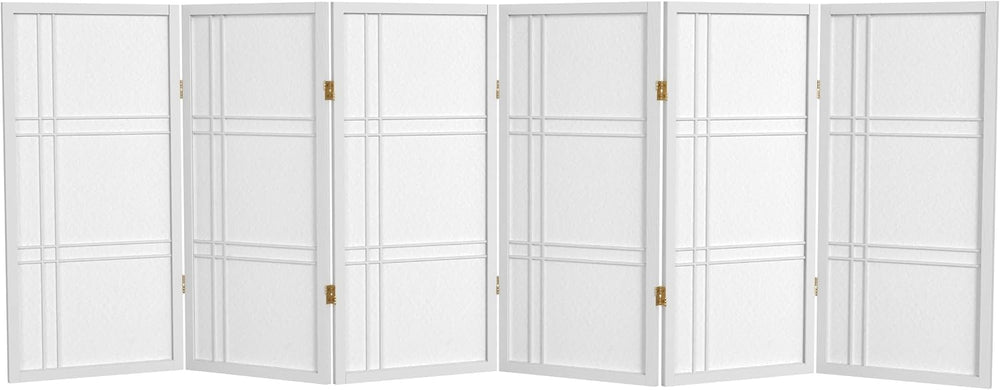 3 ft. Short Double Cross Shoji Screen - White - 6 Panels