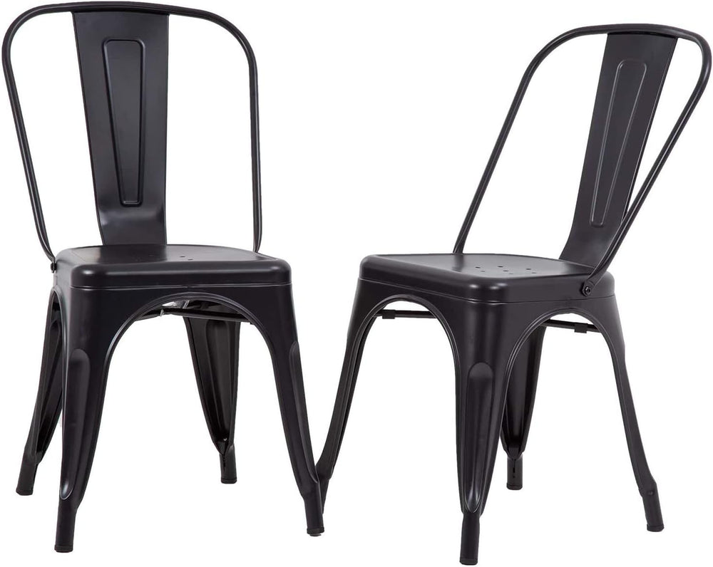 FDW Metal Dining Chairs Set of 2 Patio Chair Indoor Outdoor Chairs Kitchen Me...