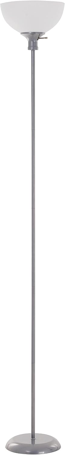 Catalina Lighting Traditional 3-Way Metal Torchiere Floor Lamp with White Pla...