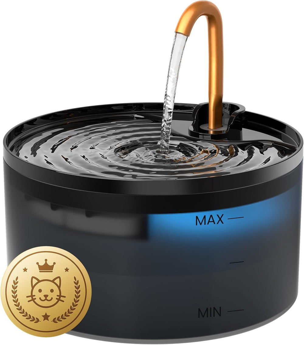 MISFANS Cat Water Fountain with 9-Pack Replaceable Filters,Copper Faucet