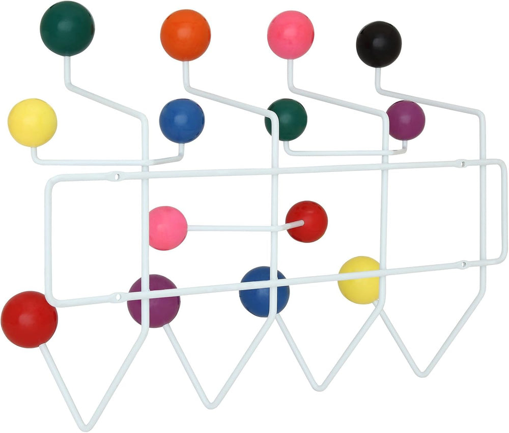 Modway Gumball Mid-Century Wall-Mounted Coat Rack in Multicolored