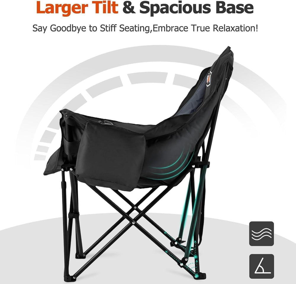 Overmont 2-Pack Oversized XL Camping Chairs - 500 lb Support