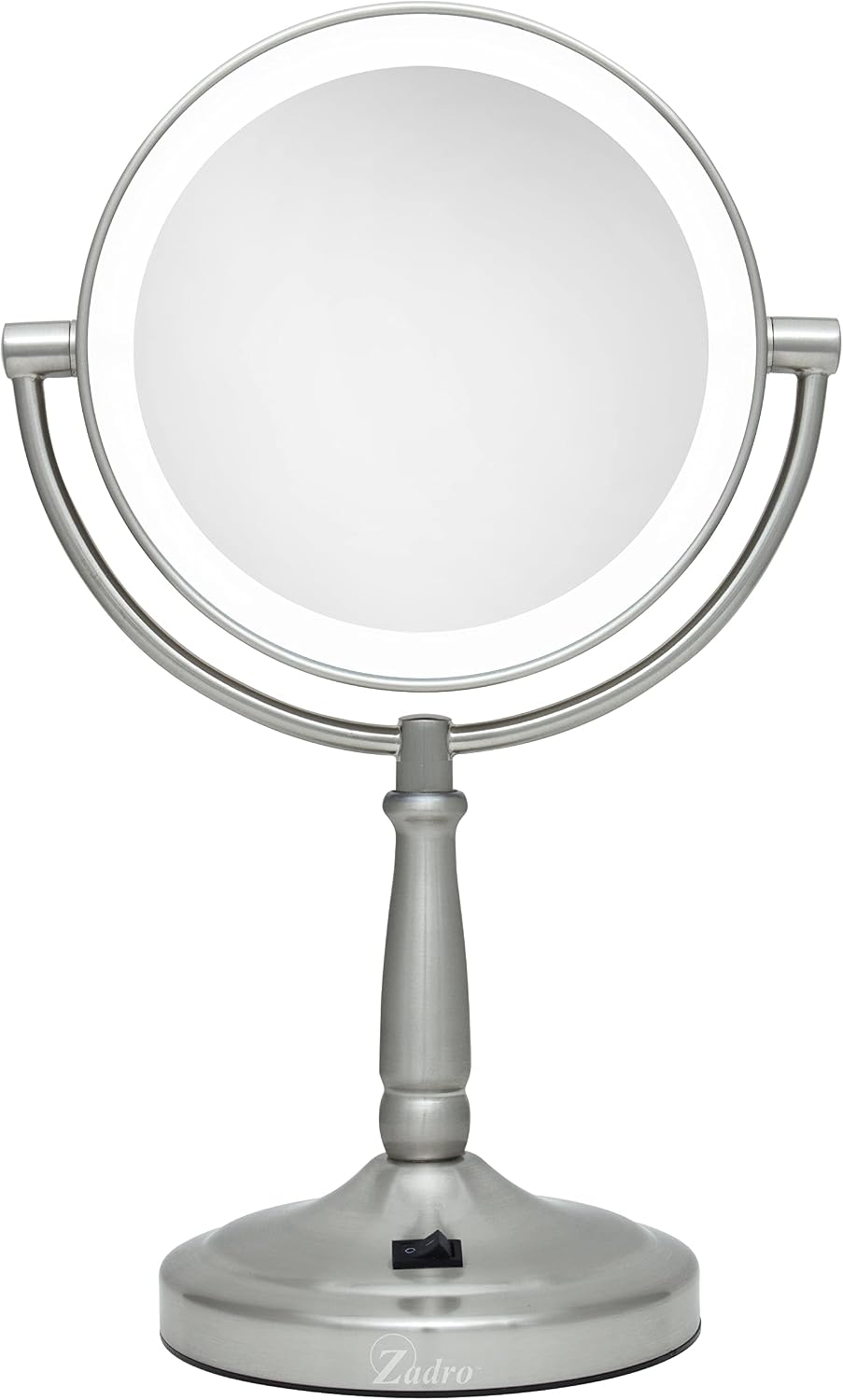 Zadro 9" Round LED Makeup Mirror with Lights and Magnification 5&10X...