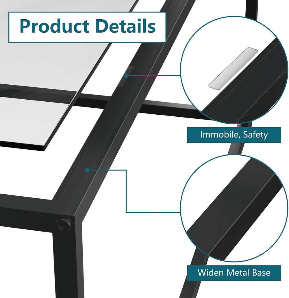 Glass Coffee Table Modern Center Table,Minimalist Coffee Table for Living Roo...