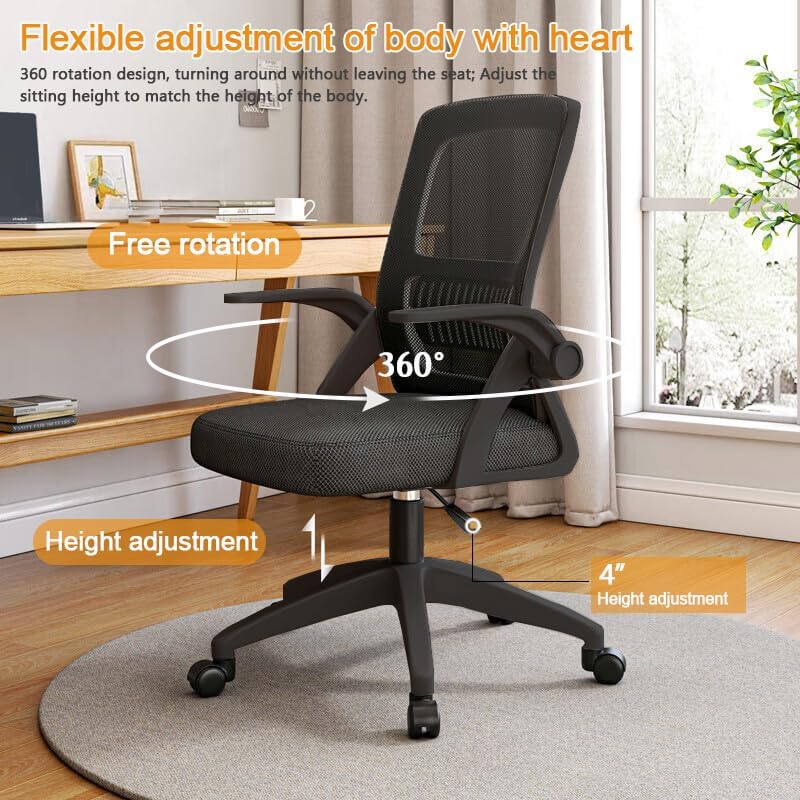 Ergonomic High‑Back Mesh Office Chair, Swivel Adjustable Desk Chair