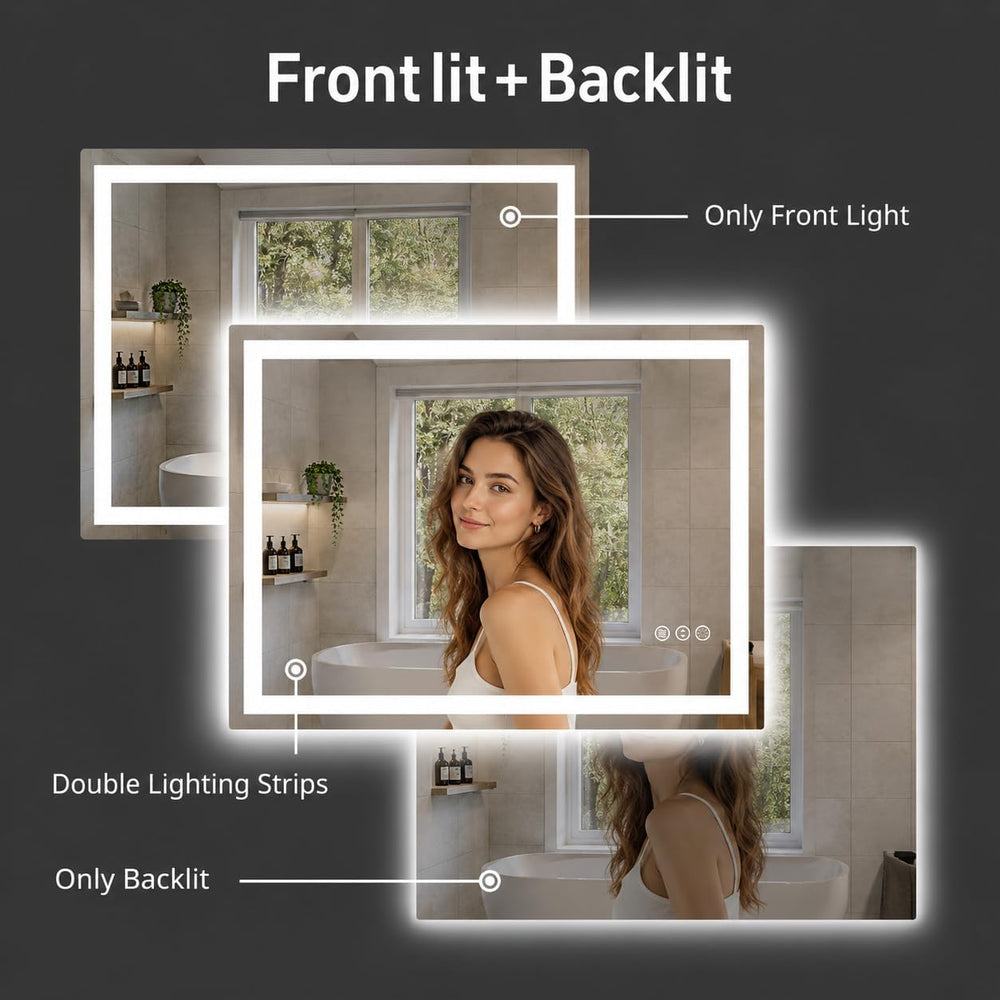 20"x28" LED Bathroom Mirror with Lights, Dimmable Wall Mirror