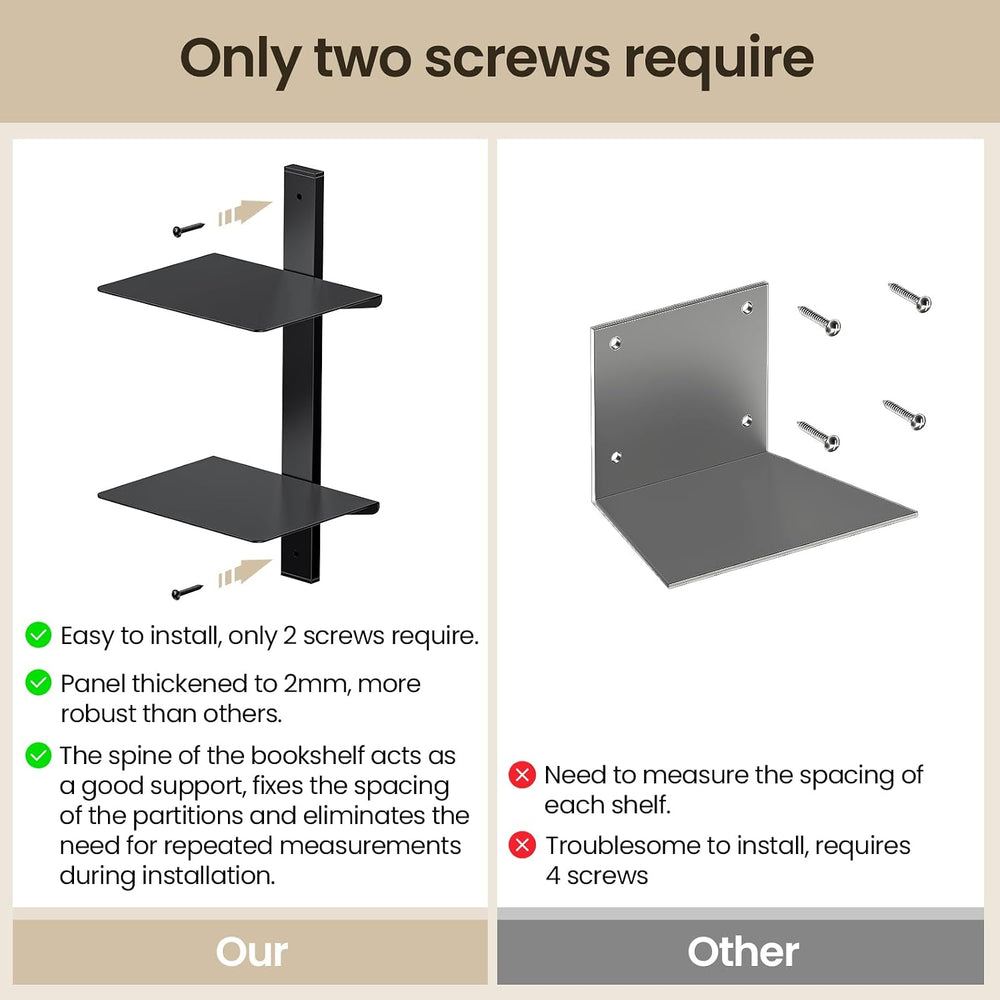 Floating Book Shelves for Wall, 6 Tier Invisible Floating Bookshelf, Vertical...