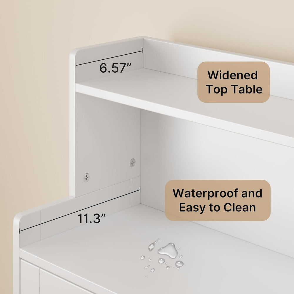 Gizoon 40" H Bathroom Storage Cabinet with 2 Adjustable Shelves, White