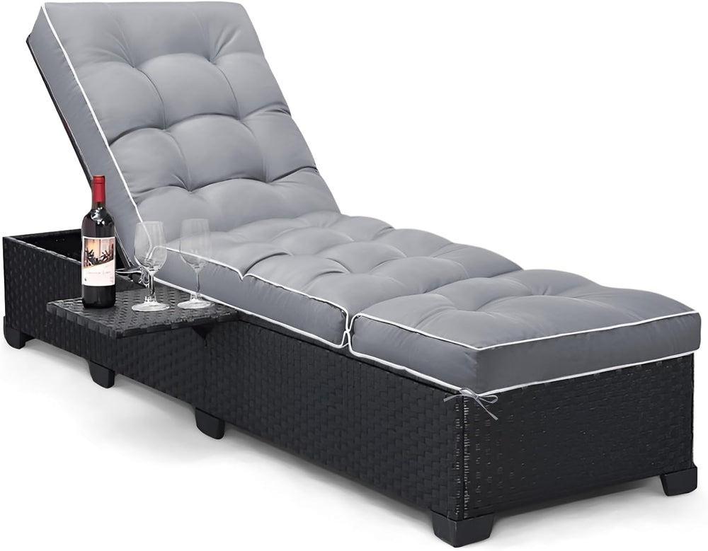 Outdoor Chaise Lounge Chair Cushion, Non-Slip Patio Chaise Lounge Cushions Wa...