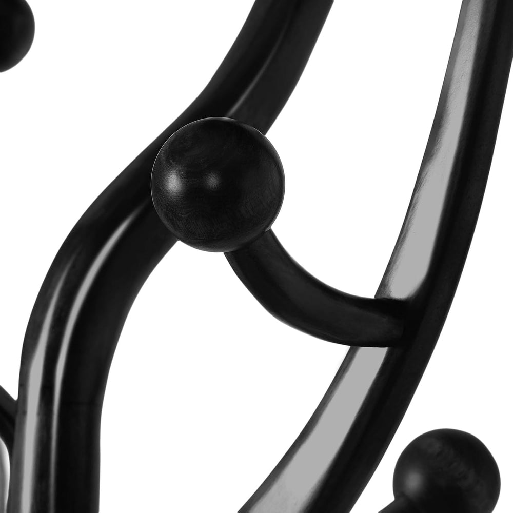 Bekrvio Black Freestanding Wood Coat Rack with 8 Hooks