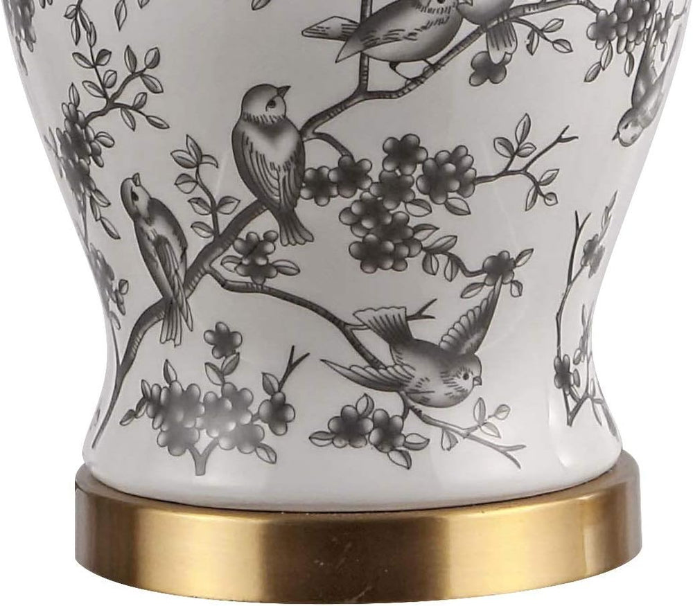 JONATHAN Y Penelope Ginger Jar 22" LED Table Lamp, Gray/White