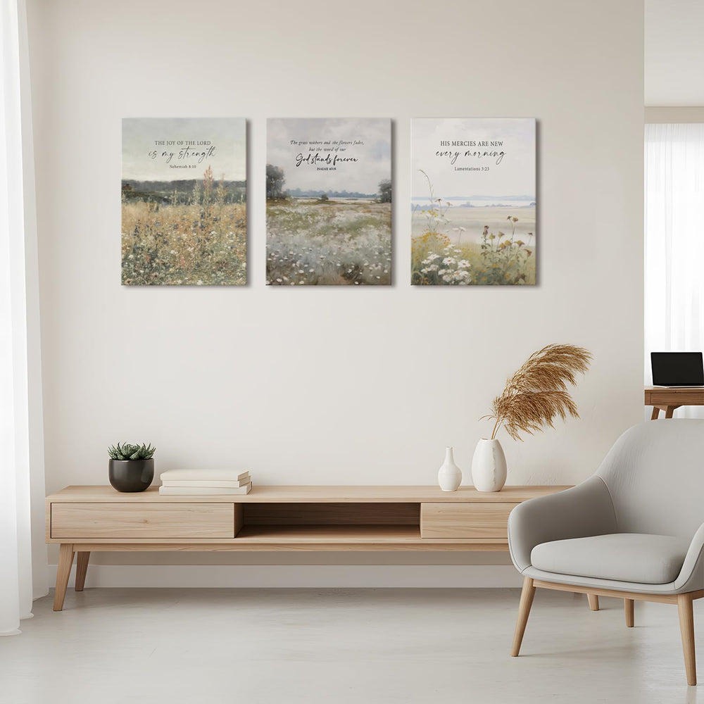GJJXYCZF Christian Bible Verse Wall Art Jesus Scripture Floral Canvas Wall De...
