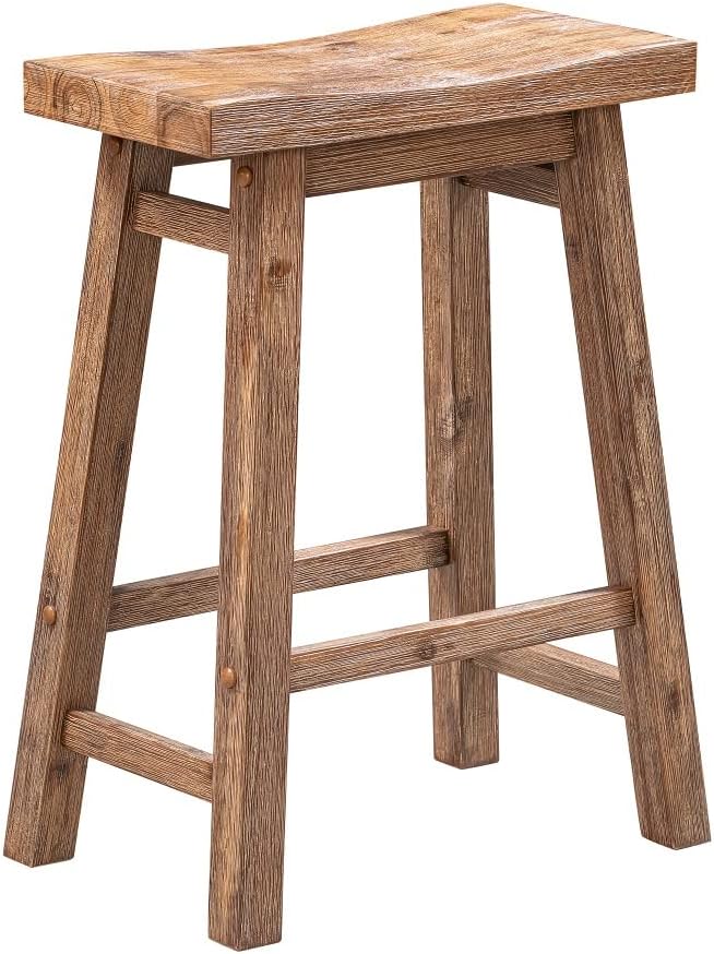 Sonoma Backless Saddle Counter Stool - Weathered Barn