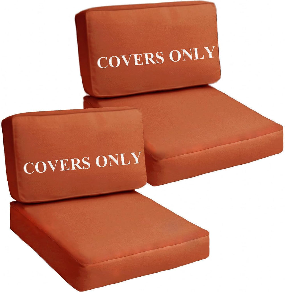 Patio Cushion Covers Replacement 28x28x6, 28x17x6, Spice, 4Pcs