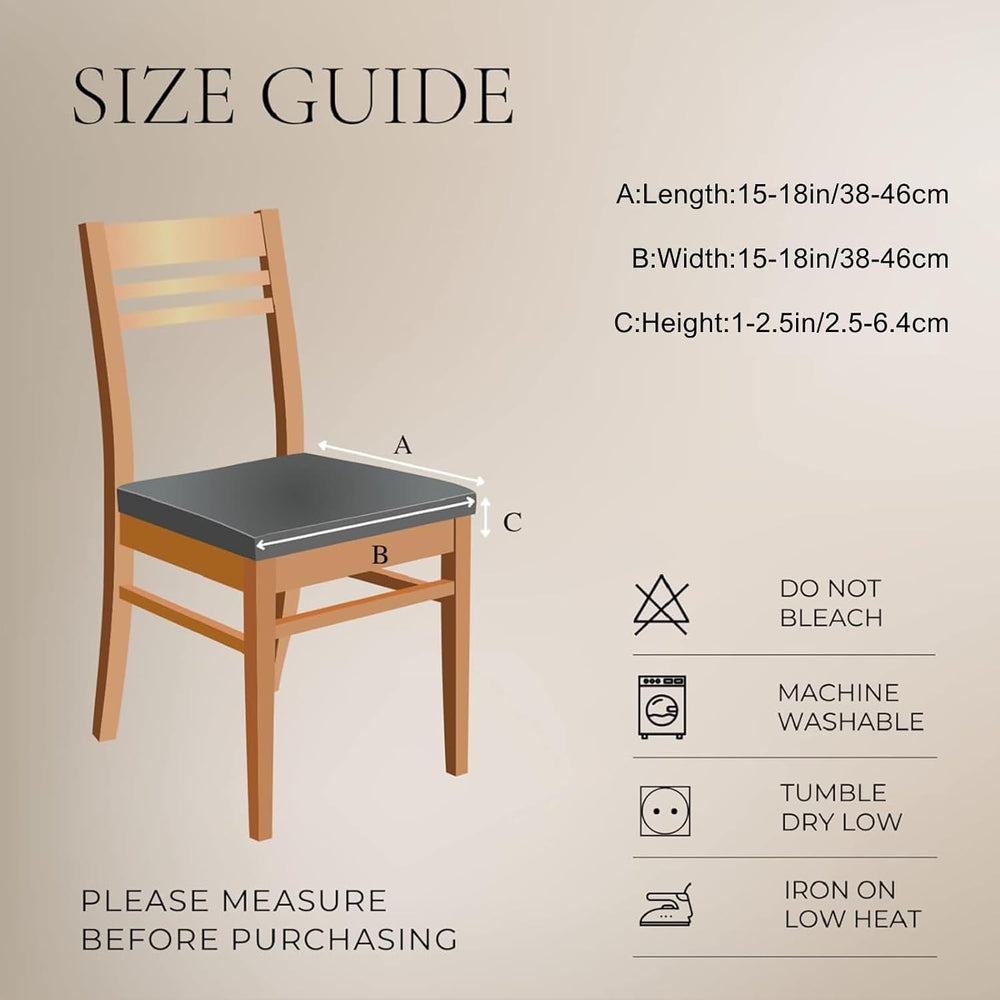 SearchI Waterproof PU Leather Seat Covers for Dining Chairs, 6 Pack Stretch D...