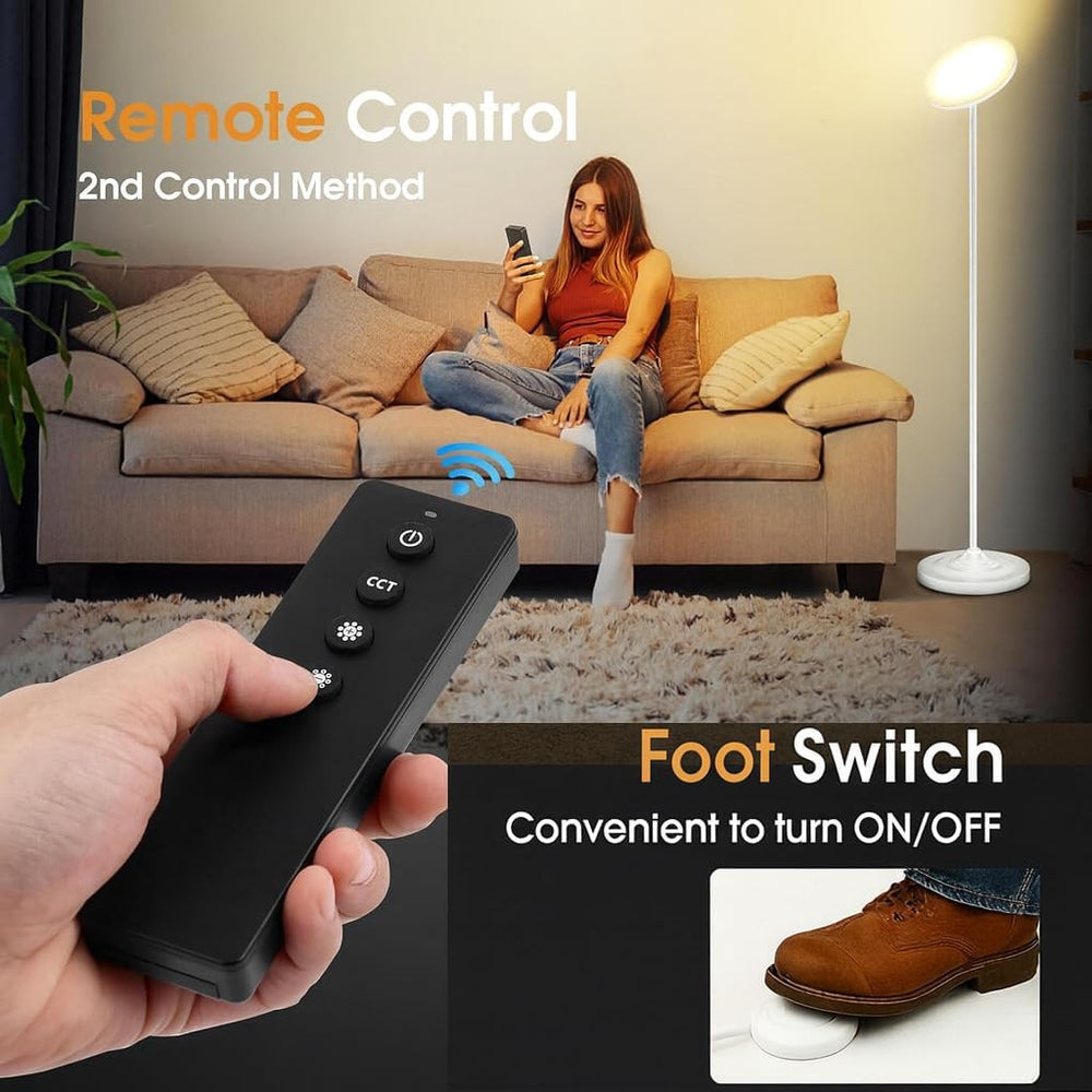 LED Torchiere Floor Lamp with Remote Control, Standing Lamp for Living Room