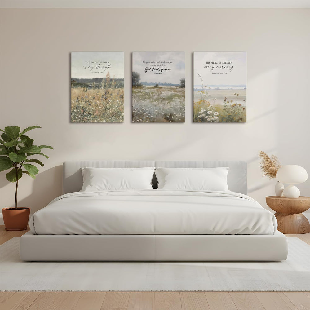 GJJXYCZF Christian Bible Verse Wall Art Jesus Scripture Floral Canvas Wall De...