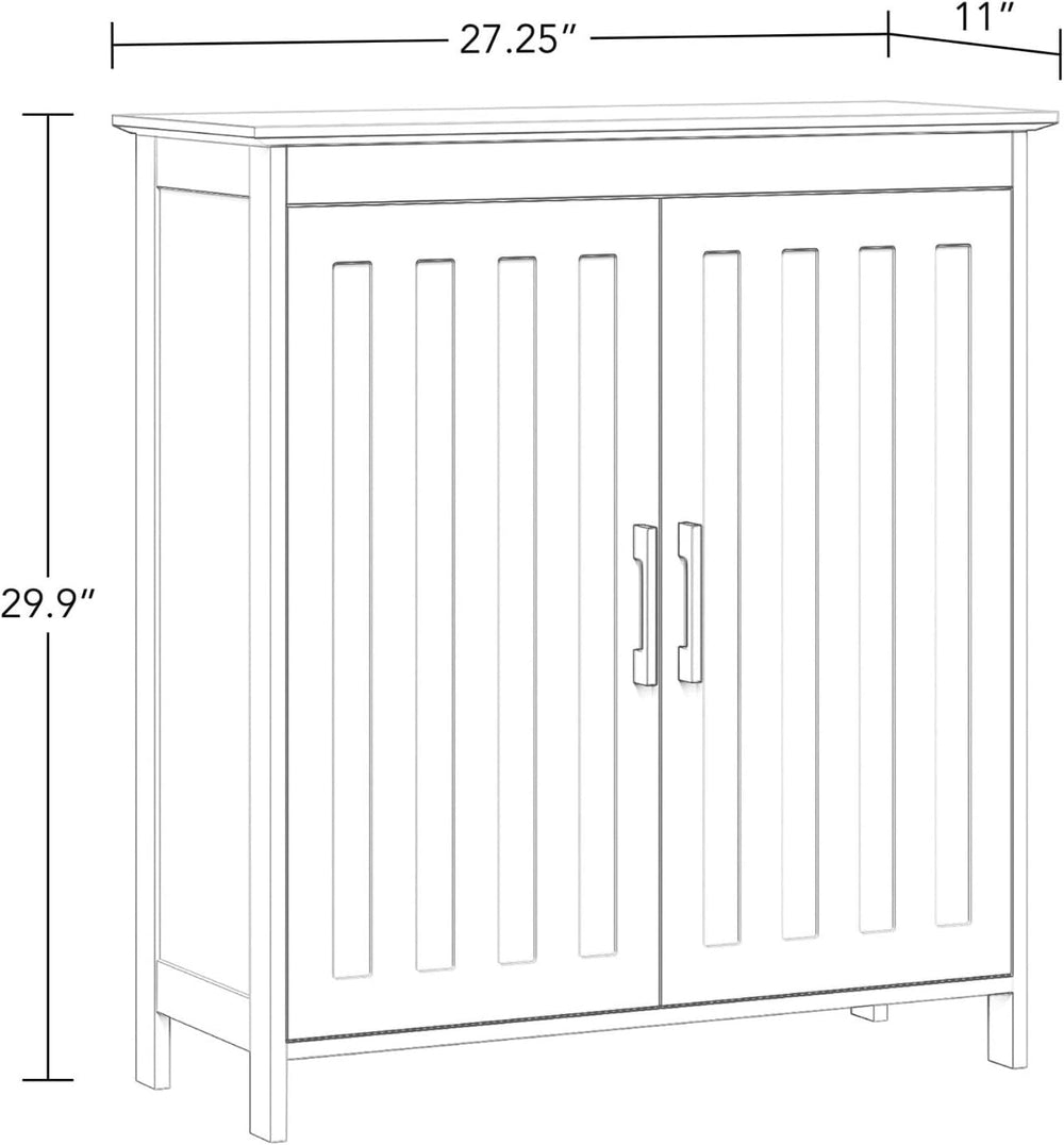 RiverRidge Monroe Two-Door Bathroom Floor Storage Cabinet - White