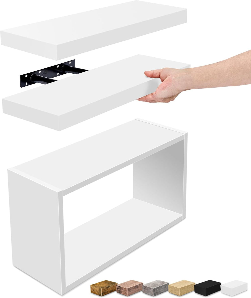 Sorbus Bathroom Shelves, Set of 3, Wall Mounted (White)