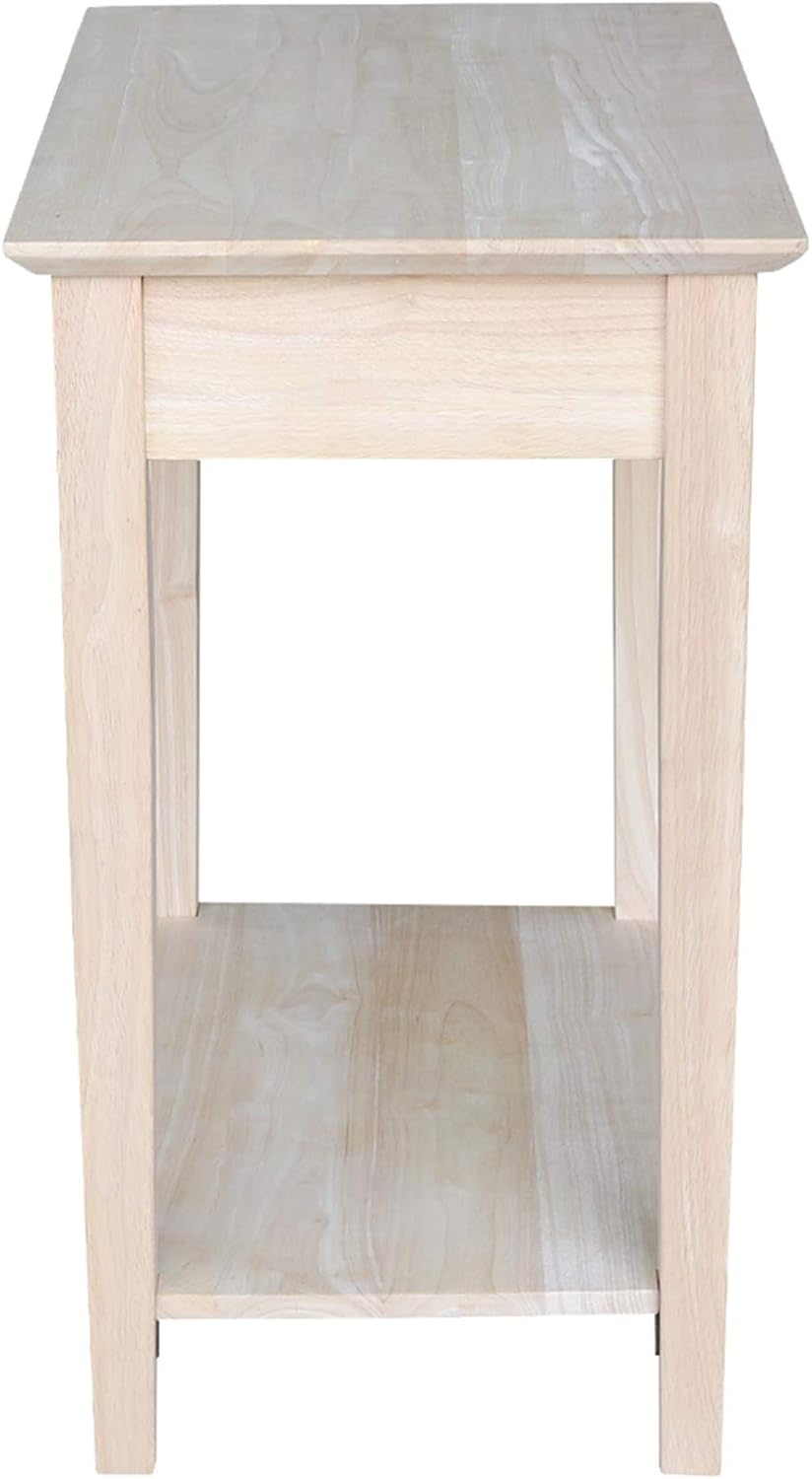 IC International Concepts, Narrow End Table, Solid Real Wood, Sturdy Parawood...