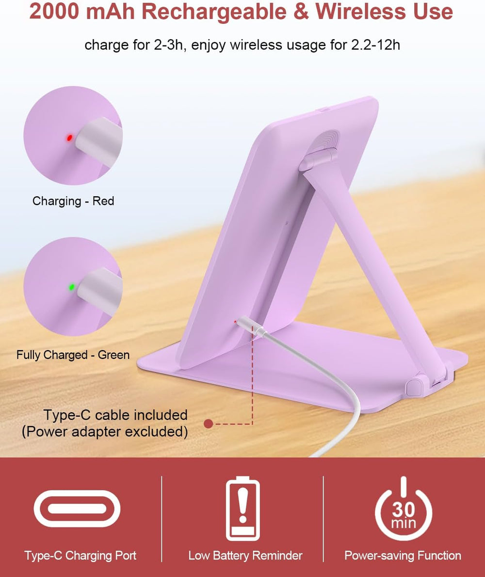 Gospire Travel Makeup Mirror with Lights and Magnification 10X, Purple