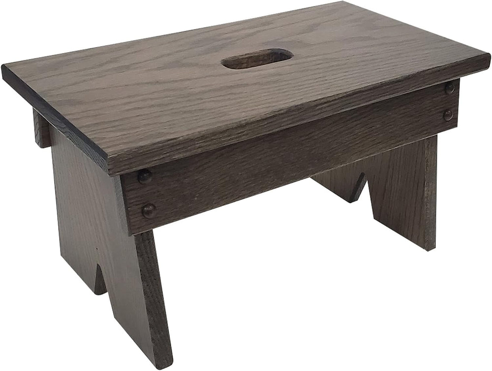 Peaceful Classics Step Stool, Solid Oak, 9" High, Antique Slate