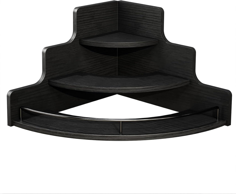 KLM Liquor Bottle Display Corner Shelf, Black