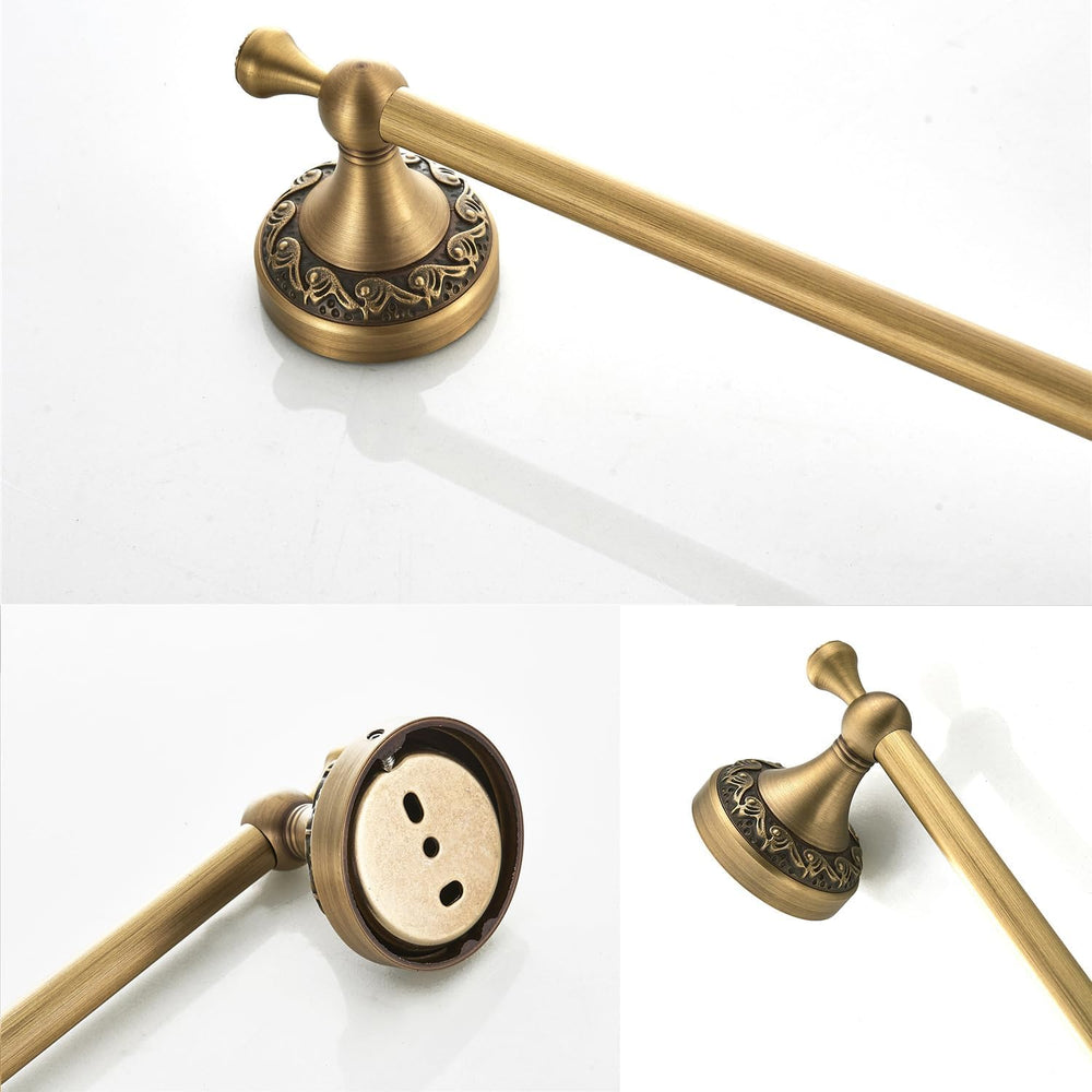 Flybath 20 Inch Towel Bar Brushed Brass Antique Wall Mount for Bathroom