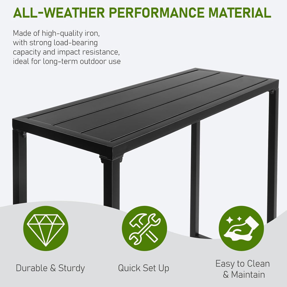 Outvita Outdoor Bar Table, Heavy Duty 40" Metal Table for Balcony Bistro