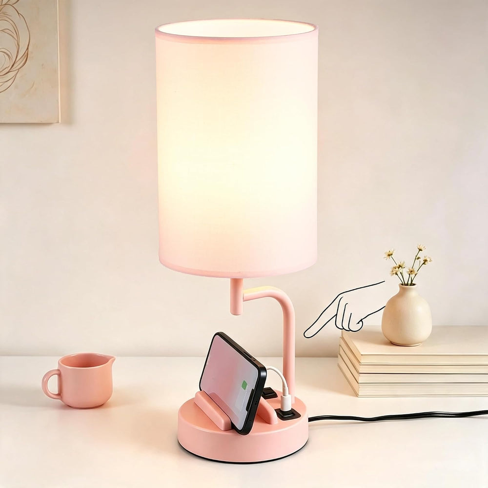 Dreamholder Touch Control USB Table Lamp with USB C/A & AC Outlet, 3-Way ...