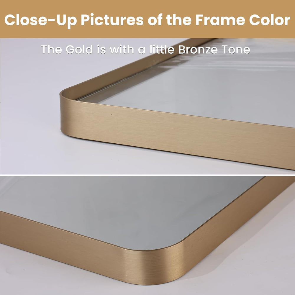 LOAAO 24"X36" Gold Bathroom Mirror