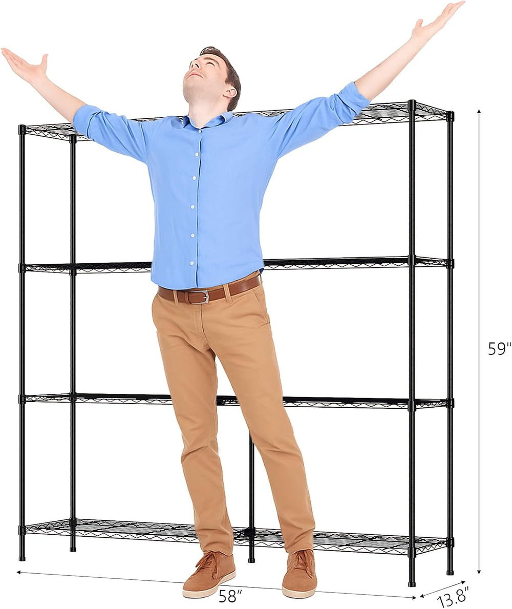 VINGLI 58" W Storage Shelves 1220LBS Heavy Duty Metal Shelving, Upgraded...
