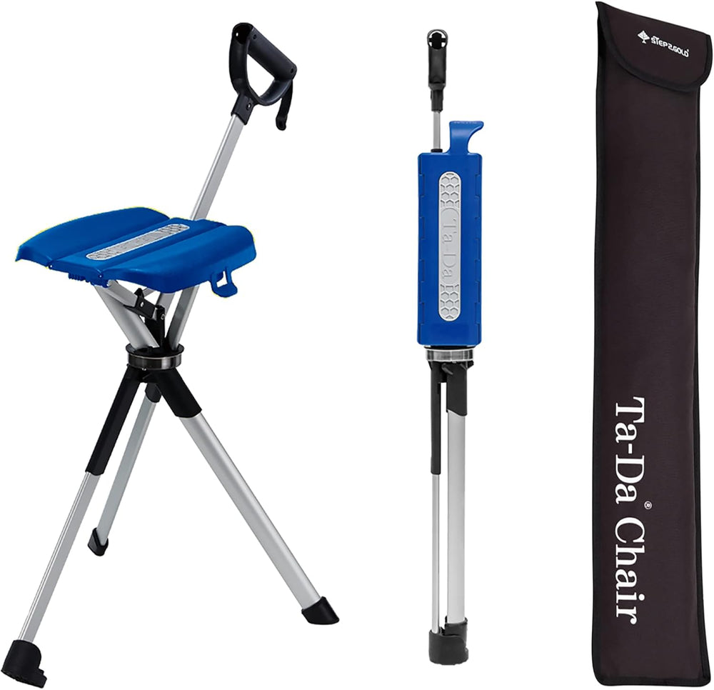 STEP2GOLD Ta-Da Chair Series 2- Portable Walking Stick, Cane with Seat, Folda...