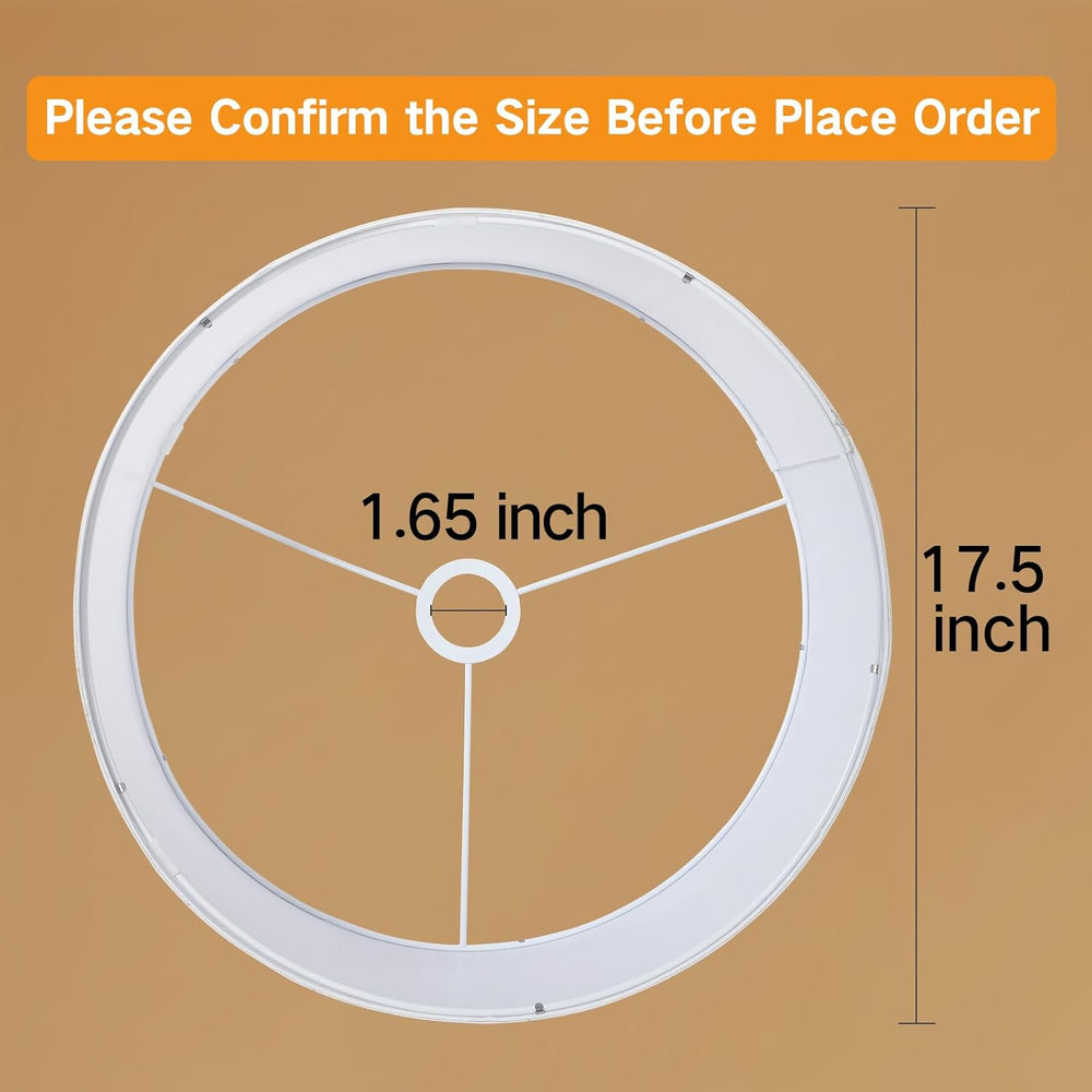 OUTON Beige Large Drum Lamp Shades for Floor Lamps, 17.5" Top x 17.5&quo...