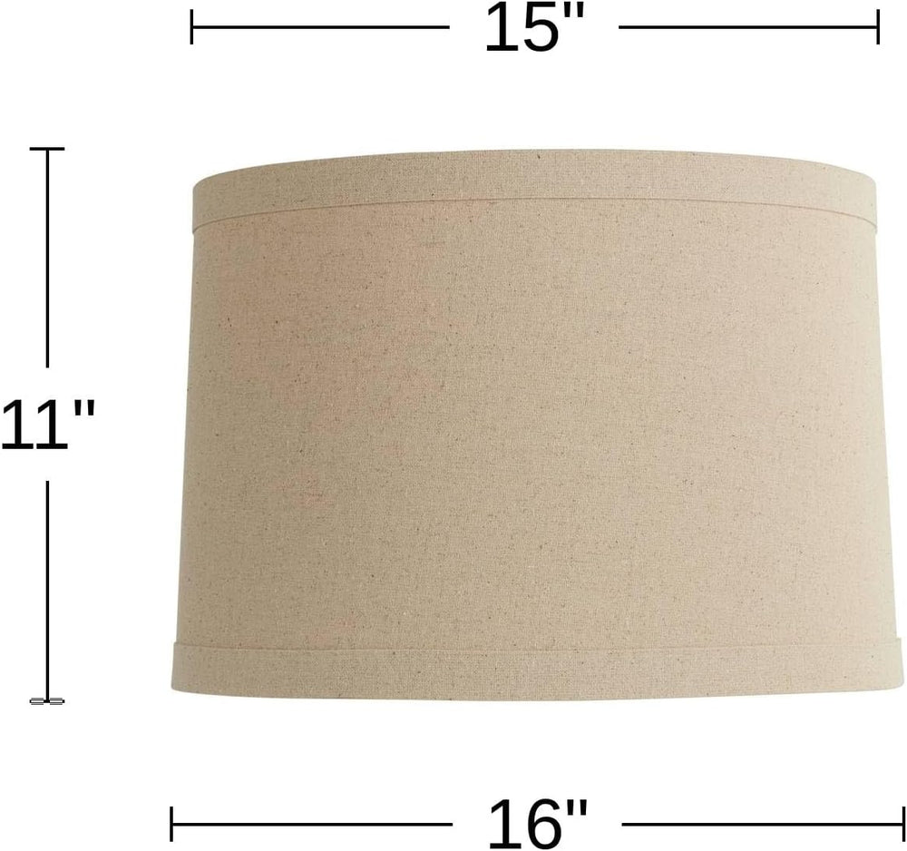 Pre-Assembled Marlee Large Taupe Linen Drum Shade 15x16x11 (Spider)