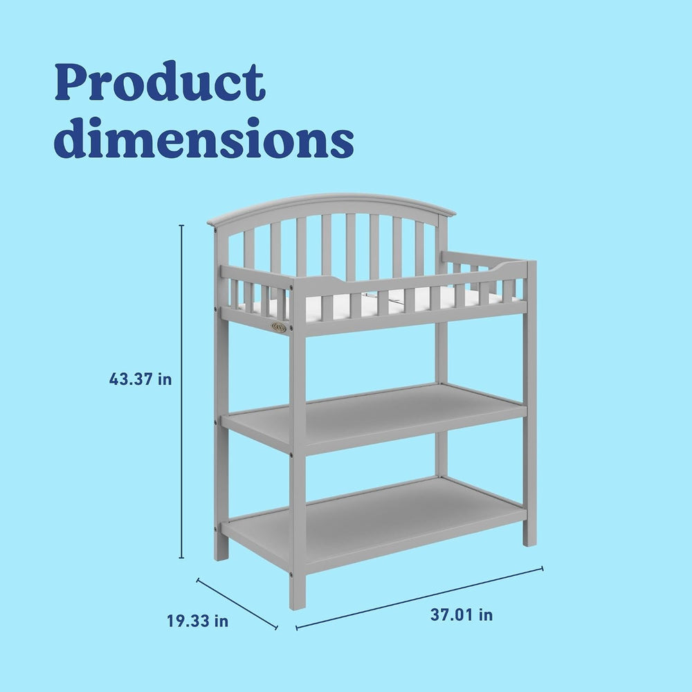Graco Changing Table with Water-Resistant Changing Pad, Pebble Gray