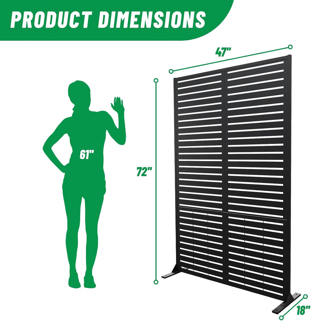 SnugNiture “Metal Privacy Screen”, 72" H × 47" W Weather Resistant ...