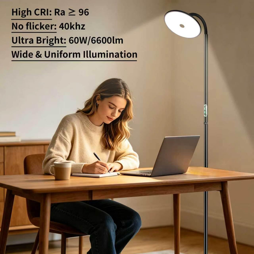 chiphy 60W Torchiere Lamp, 76'' Dimmable Tall Lamp, Bright Sky Floor ...