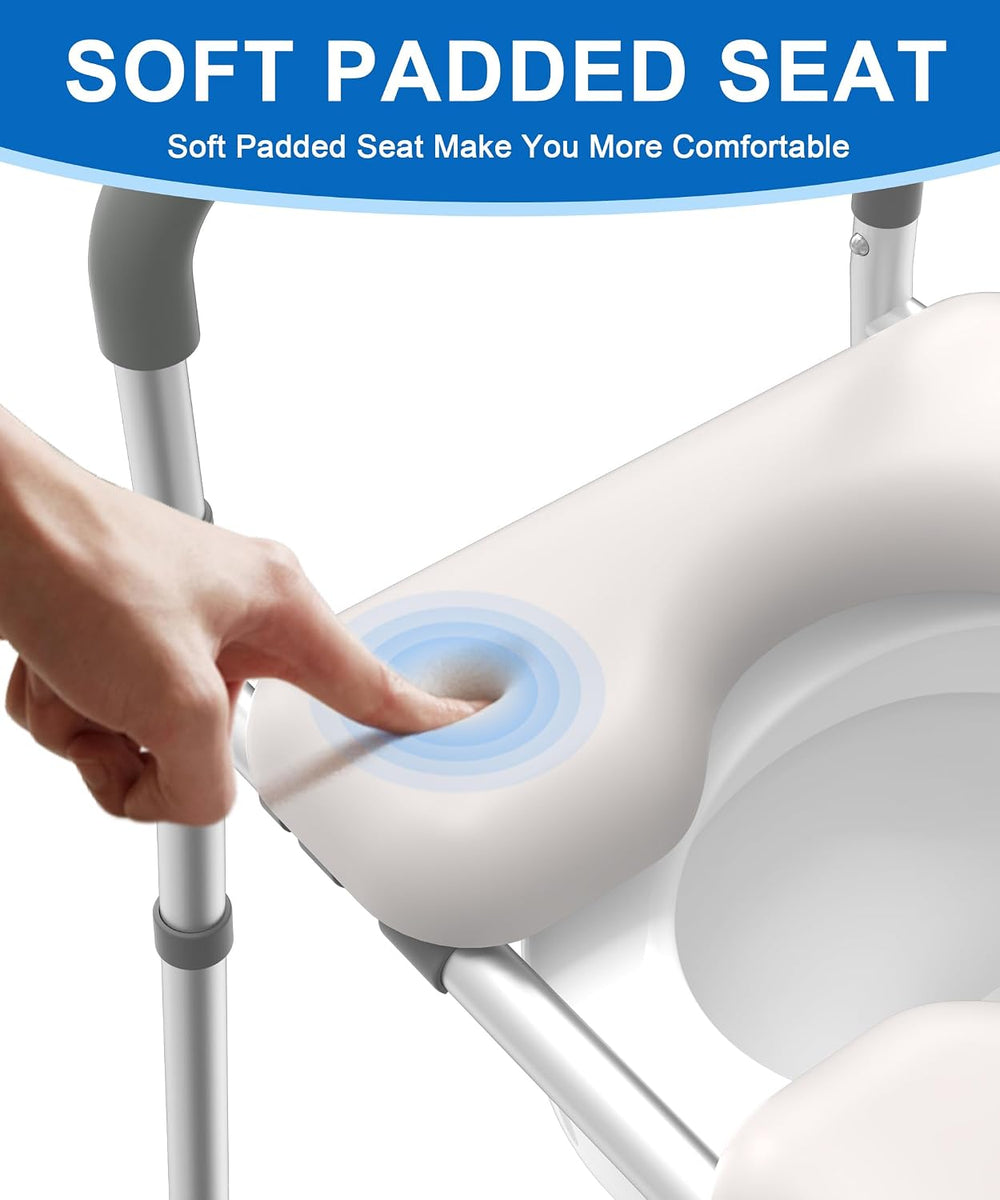 HOMLAND Toilet Seat Riser for Seniors with Adjustable Height & Width, 400lb