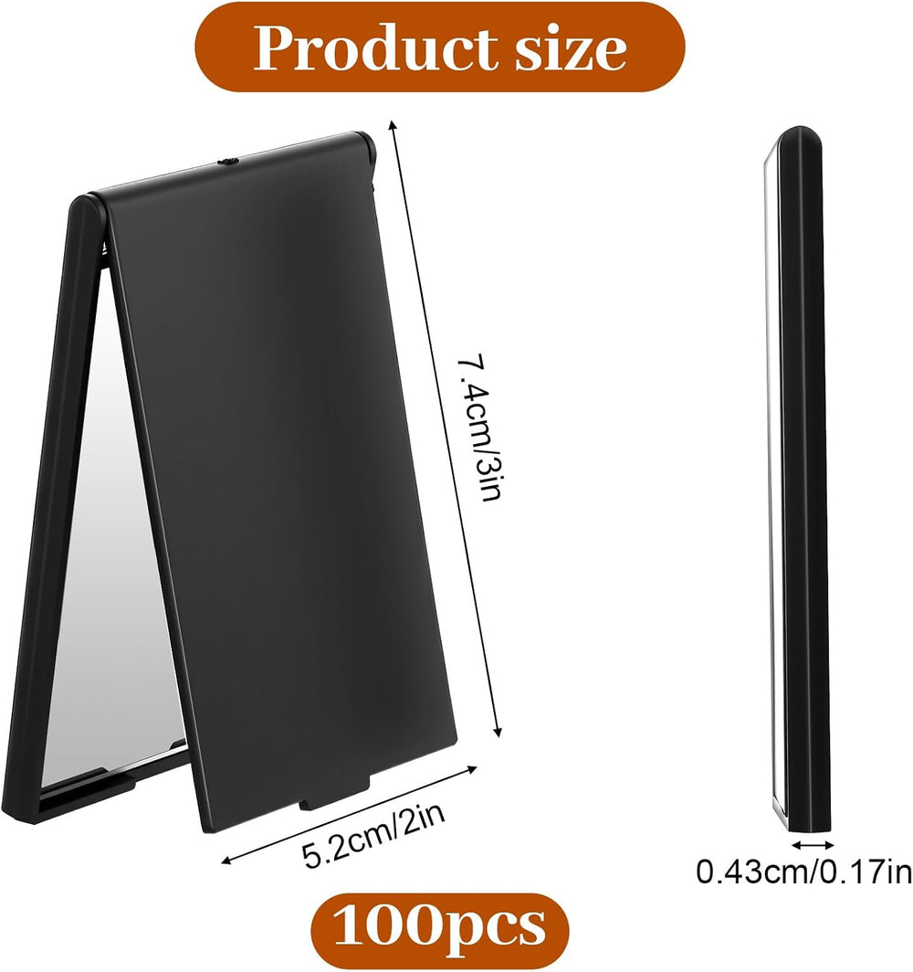 100 Pcs Mini Mirror for Purse, Rectangular Mini Pocket Mirror with Flip Cover...