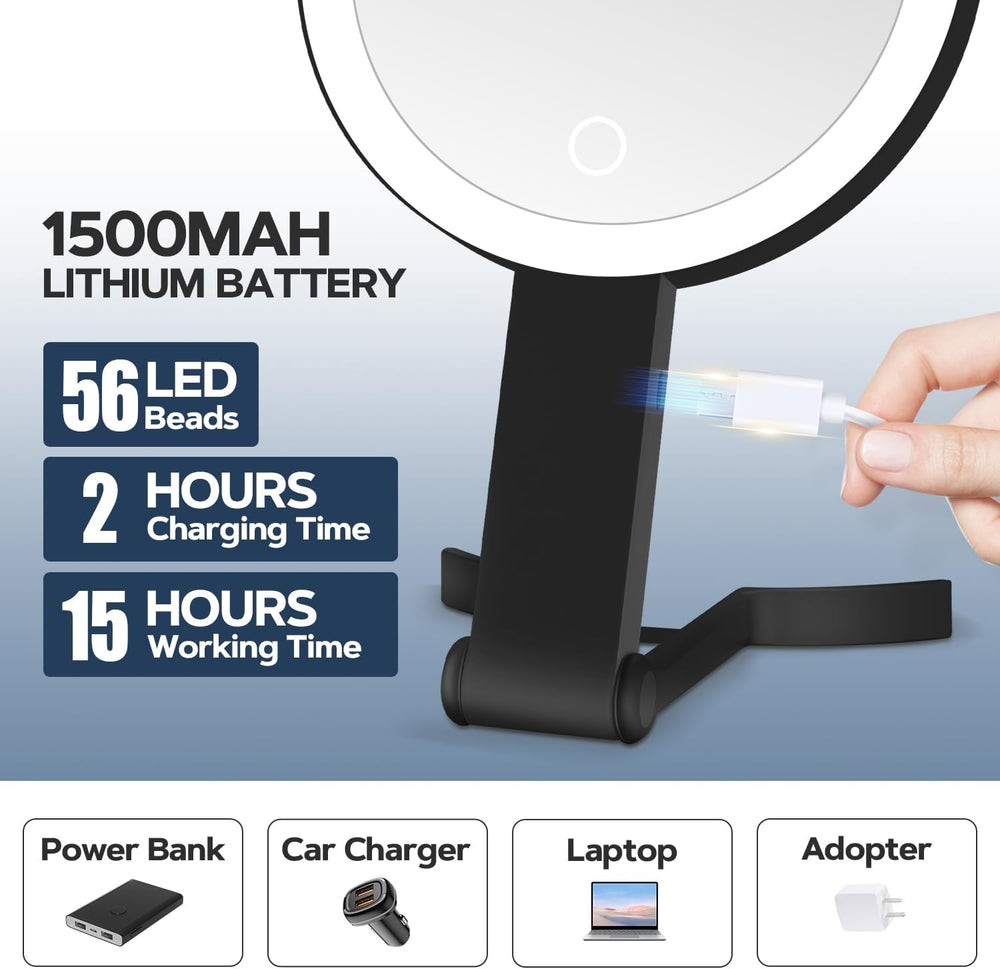 MIYADIVA Lighted Makeup Mirror, 30X Magnifying Mirror with Light, Hanging and...