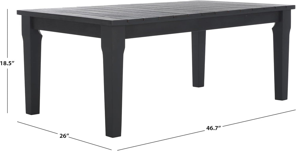 SAFAVIEH Couture Outdoor - Martinique Coffee Table - Black - Solid Wood - Coa...