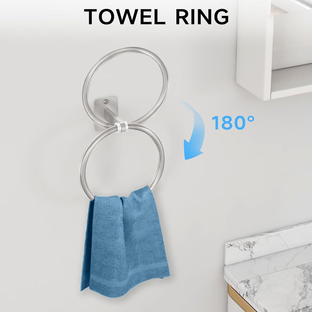 KLJKPA 10-Piece Brushed Nickel Bathroom Hardware Set, 24 inch Towel Bar