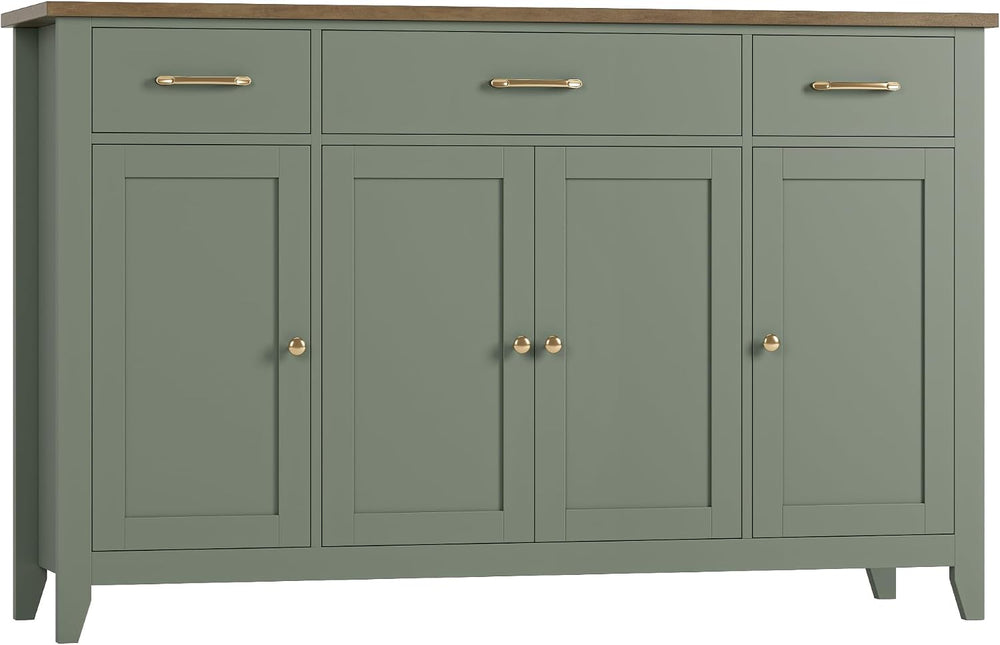 HORSTORS 55" W Buffet Cabinet with Storage, Kitchen Storage Cabinet, Green