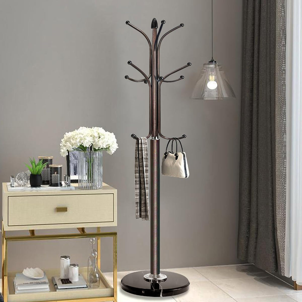 Kertnic Freestanding Coat Rack Stand, Heavy Duty Metal Hall Tree with 12 Hook...