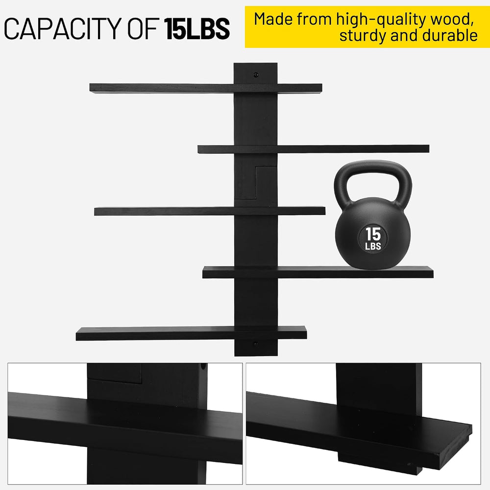 Floating Shelf for Wall,Trinket Display Rack for Collectibles,Black