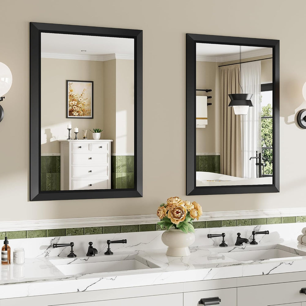 Briivue 24X36 Black Bathroom Mirror for Over Sink, 2-Pack