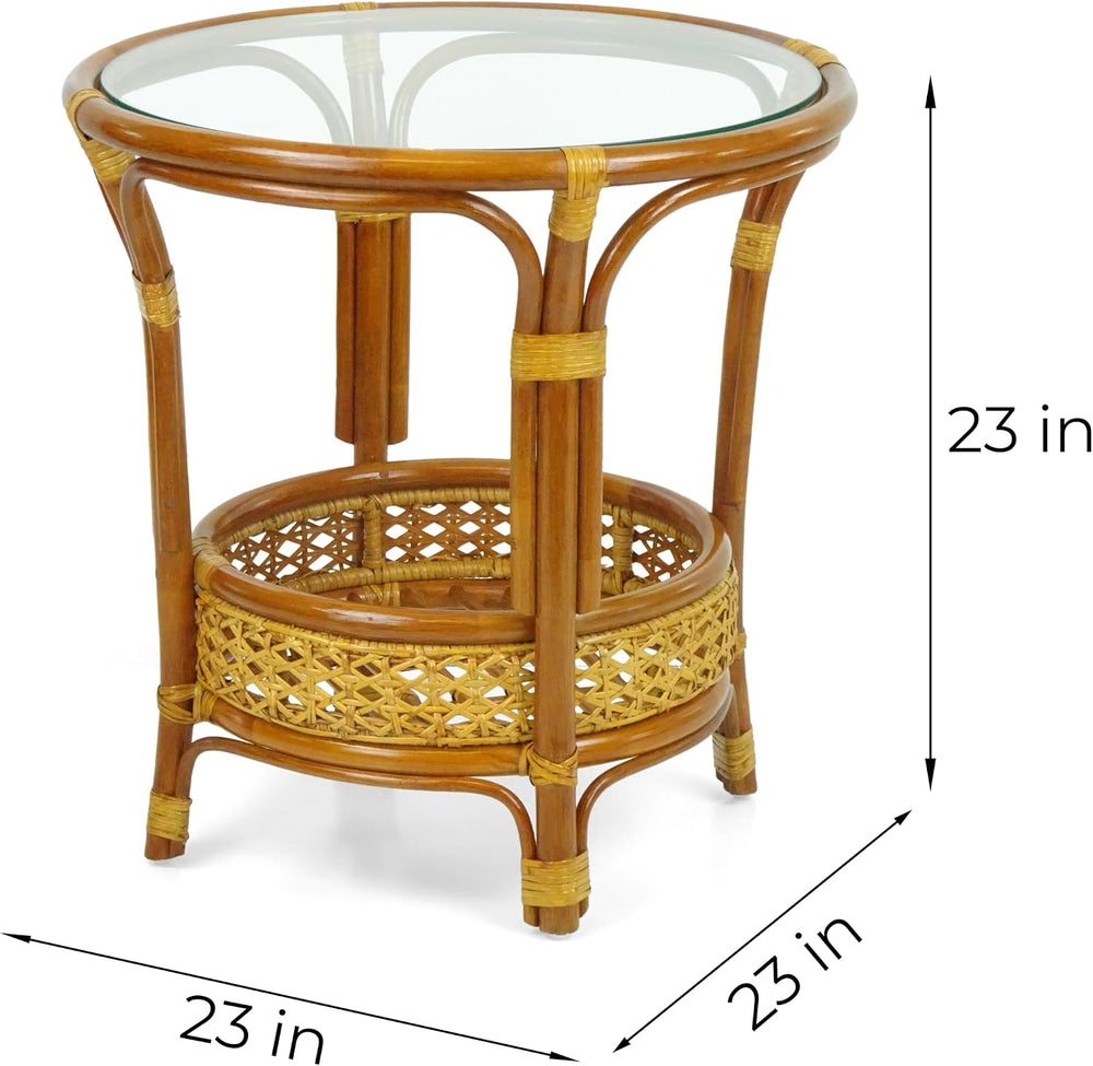 Malibu Living Set of 2 Chairs Natural Rattan Wicker Handmade with Light Brown...